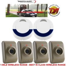 2 DAKOTA ALERT DCMA-4000 WIRELESS MOTION DRIVEWAY SECURITY ALARMS-4 SENSORS-NEW