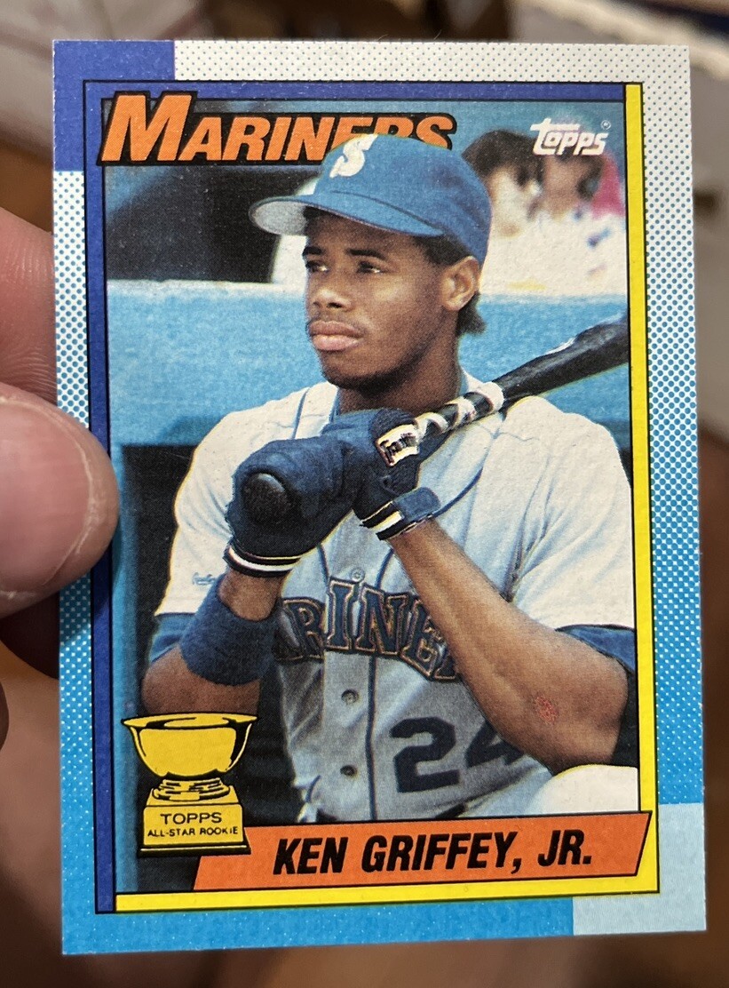 KEN GRIFFEY JR._RELIC CARD_シリアルNo.入り#50 1990 TOPPS Ken Griffey Jr ROOKIE ERROR CARD, #336 - BRIGHT
