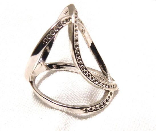 Double Line Cross Ring【Casual】（Silver） p_882d512d5ea69ca95e87a4c9cea1