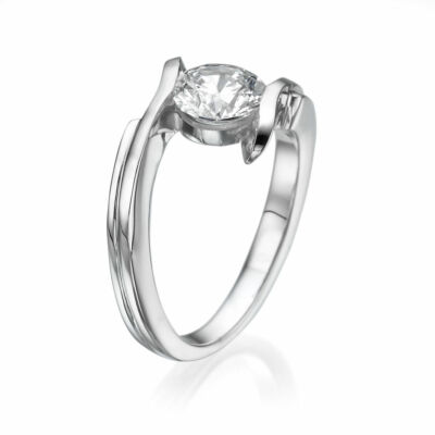 Solitaire 14K White Gold Round Cut Diamond Engagement Ring 2.00 CT H ...