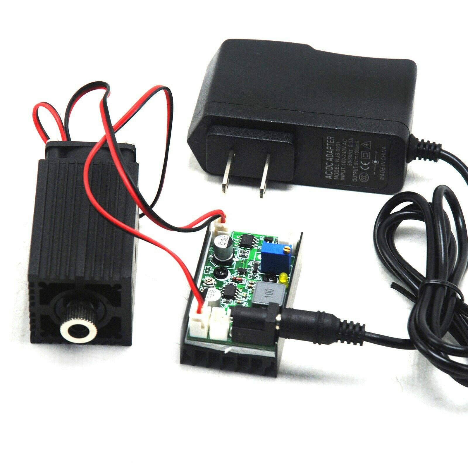 TTL Infrared 850nm 1000mW Focusable Dot Laser Diode Module 1W Driver 12V Adapter