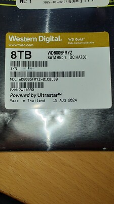 Western Digital WD Gold (7200RPM, 3.5'', SATA III, 256MB Cache) 8TB Internal HDD