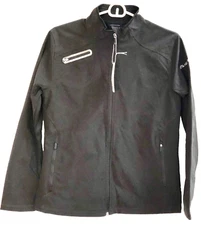 North End Sport Windbreaker Black 3 Layer Soft Shell Size S NBC News 78621 BD049