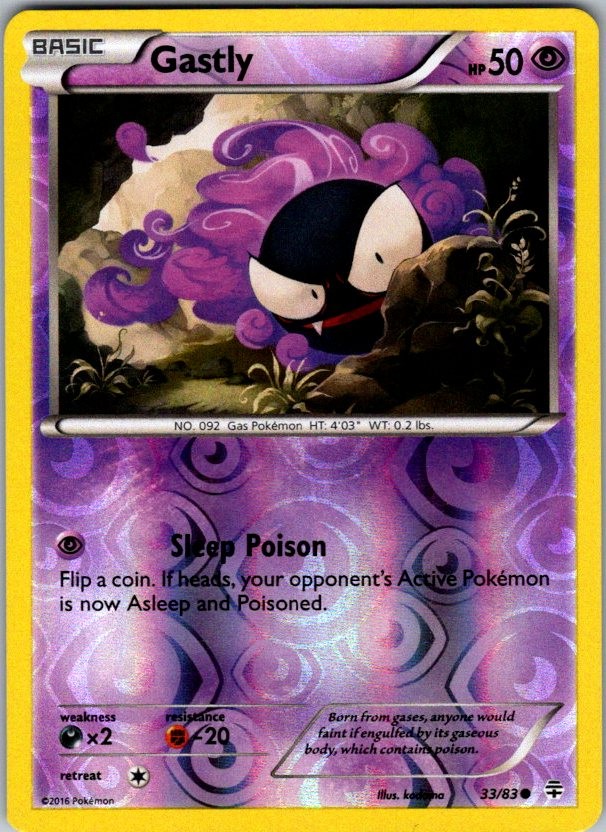Gastly Reverse Holo Common Generations 33/83 MP