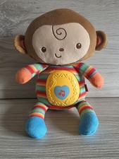 Fisher-Price Plush SnugaMonkey Musical w Plastic Belly Panel WORKS SU26