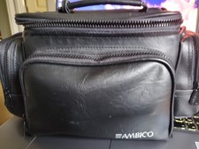 Vintage AMBICO Black Soft Leather Shoulder Bag for Camera/Camcorder