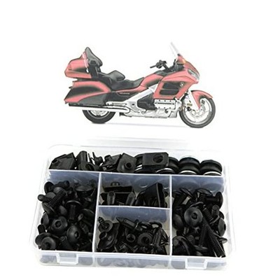  Full Sets Fairing Bolts Kits, Fit for Gold Wing GL1800 2001-2018 Gold black