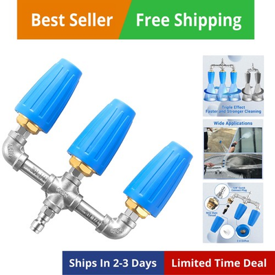 #ad Triple Turbo Nozzle Pressure Washer 360° Rotating Turbo Nozzle with 1 4quot; Qui... $103.88