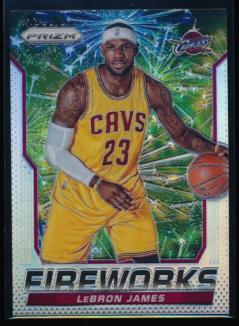 2014-15 Panini Prizm LeBron James #4 Fireworks Silver Prizm Insert