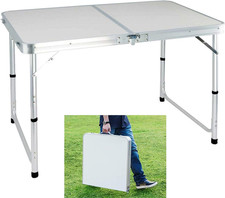 4Ft Folding Table Heavy Duty Fold in Half Table with Carry Handle for Camping Bu