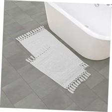 Nellore Bath Rugs, Set of 2 Woven and Beaded Bath Mats, Durable and Thick