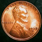 1938-D Lincoln Wheat Cent / Penny - BU /MS / Unc / Uncirculated - Free Shipping!