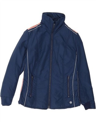MAIER Womens Windbreaker Jacket UK 14 Large Navy Blue DJ82