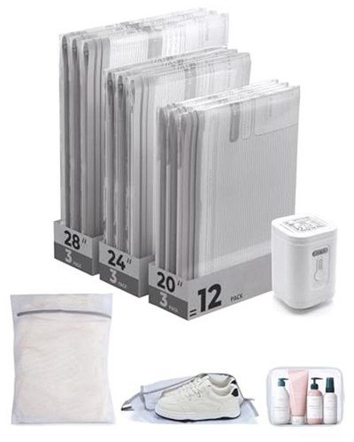 BAGSMART Vacuum Storage Bags with Wireless  Assorted colors , sizes 