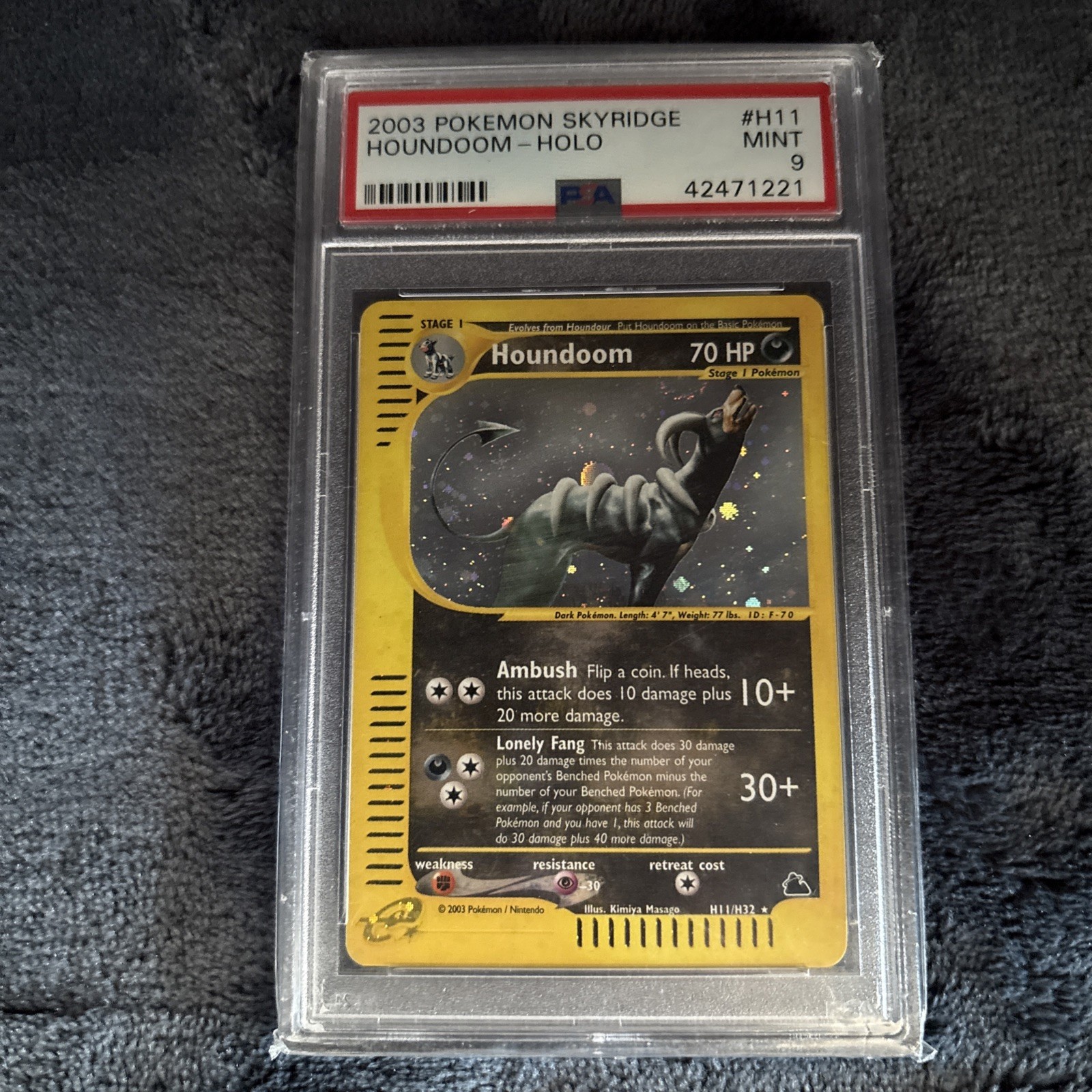 ~ ~ PSA 9 ~ Skyridge Houndoom Holo ~ Gem Mint Card #H11