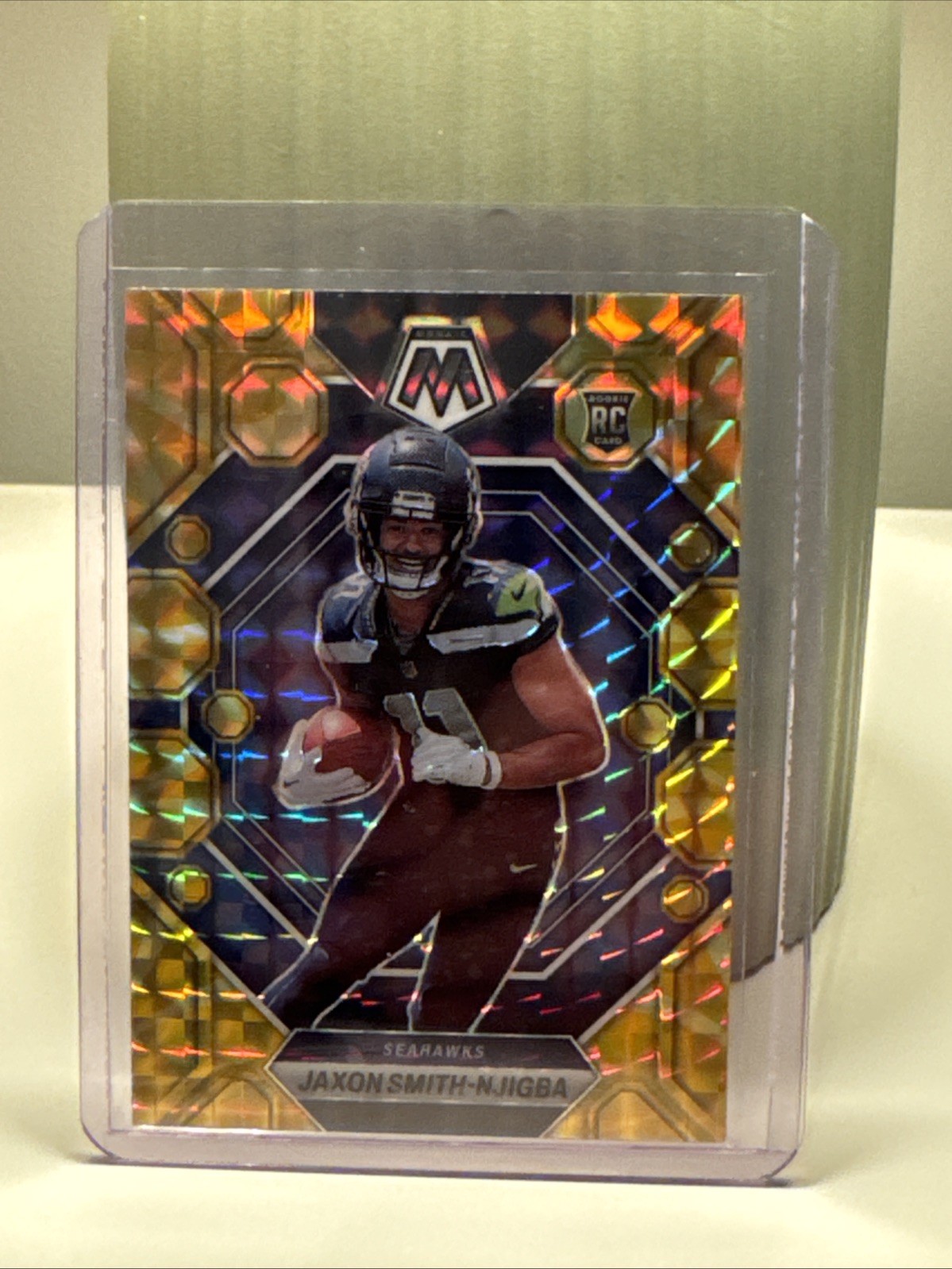 2023 Panini Mosaic - Rookies Jaxon Smith-Njigba #331 Reactive Yellow Mosaic