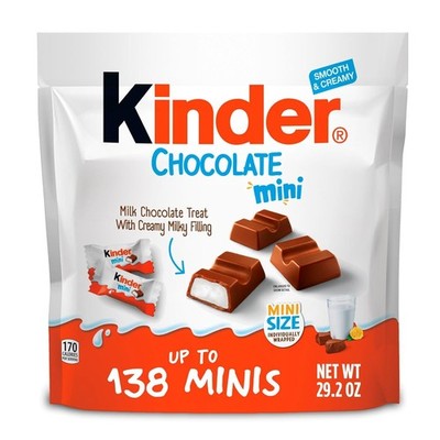 Kinder Chocolate Mini, 29.2 oz Bulk Pack, 138 Minis, Milk Chocolate Bars