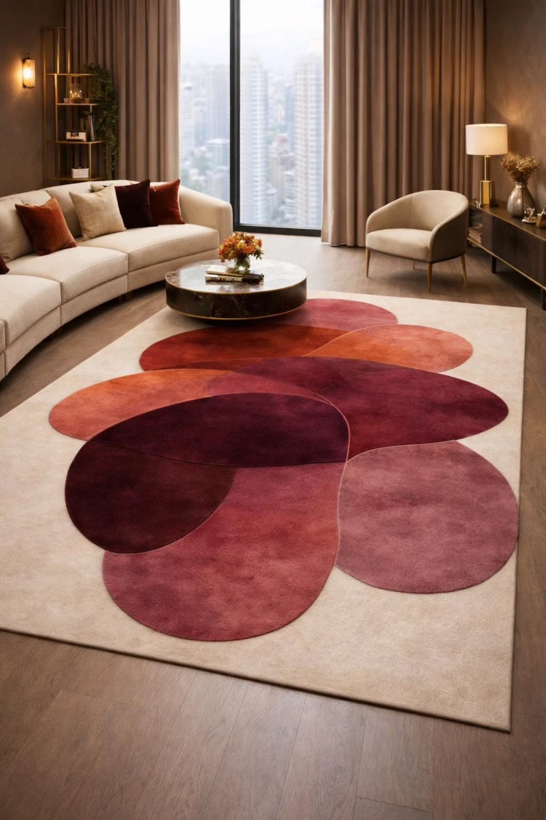 Luxury Geometric Area Rug, Contemporary Designe Modern Abstract Hand Tufted Rug