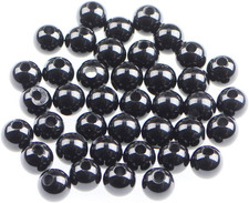 Natural Gemstone 8Mm round Loose Beads Big Hole 2.5Mm Sized 40Pcs Black Onyx