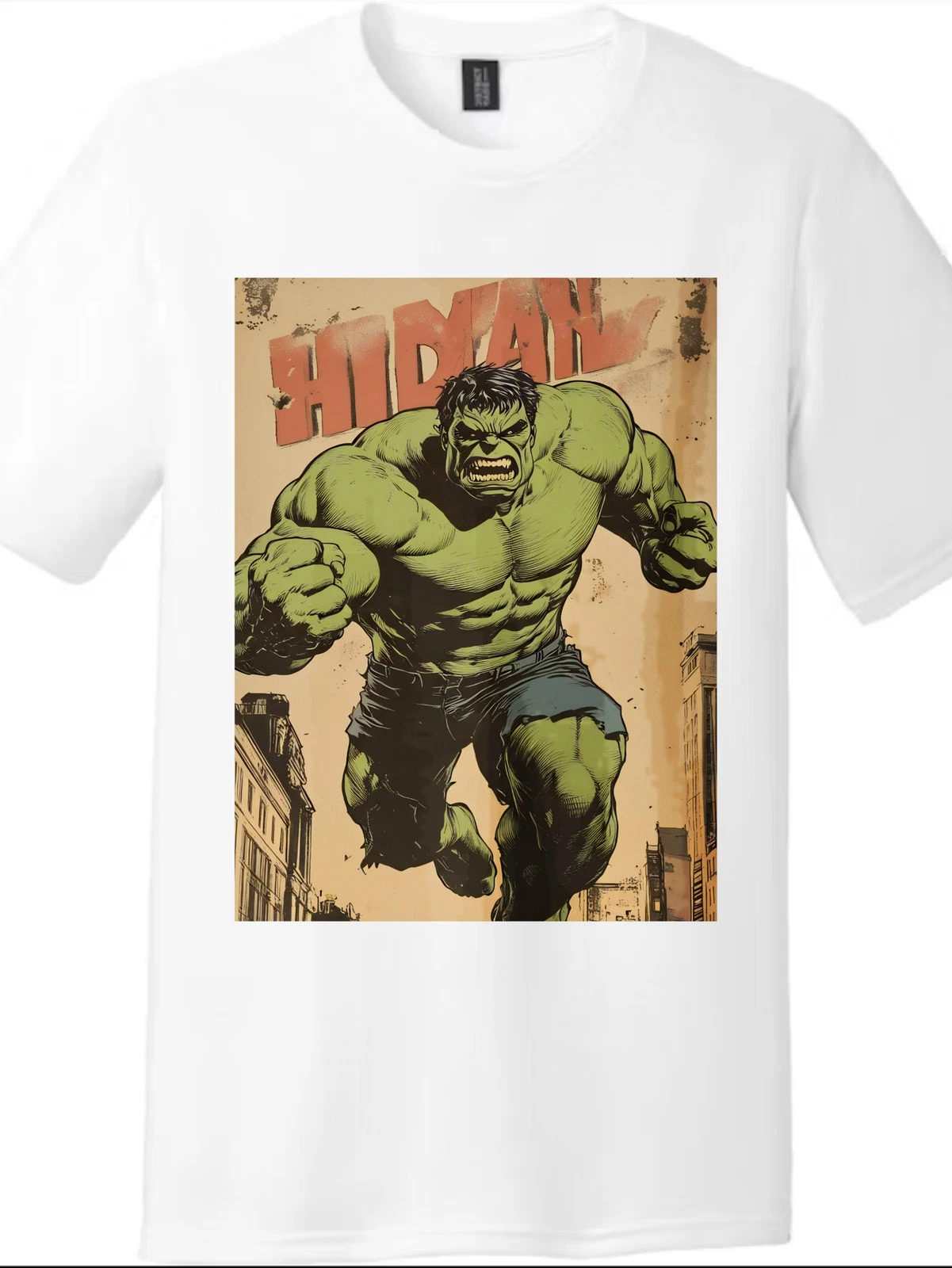 Marvel Hulk Retro - Style Loose Casual Tee  Unisex T - Shirt