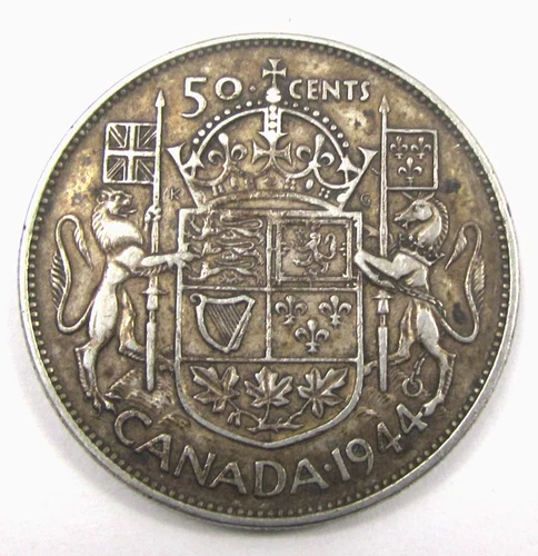 Canada 1944 Fifty Cent Sliver Circulated World Coin KM# 45        #2