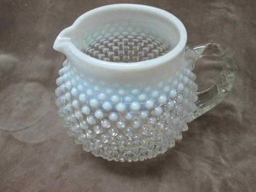 Fenton French Opalescent Hobnail Glass Pitcher  