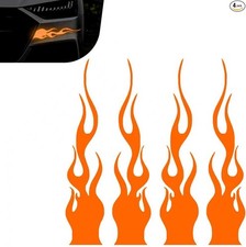 4PCS Flame Sticker, Self Adhesive Bumper Flame Decals, Safety Wa Color: Orange