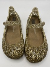 MINI MELISSA TODDLER GIRL'S GOLD CAMPANA MARY JANE JELLY SHOES SIZE 6