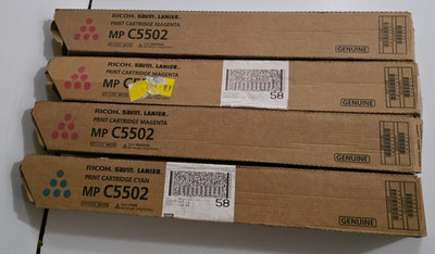 Genuine Ricoh MP C5502 CYAN MAGENTA Toner Print Cartridges OEM C4502 FREE SHIP
