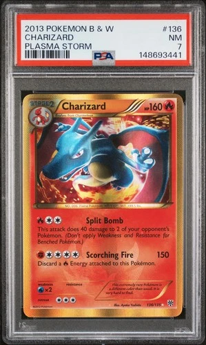 2013 POKEMON B&W PLASMA STORM #136 CHARIZARD PSA 7