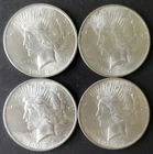 Lot of Four 1923 $1 Peace Silver Dollars