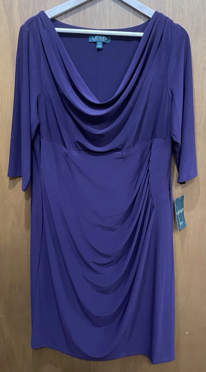 ralph lauren cowl neck jersey dress Lauren by Ralph Lauren women's Jersey Knit Cowl Neck Sheath Dress no size tag