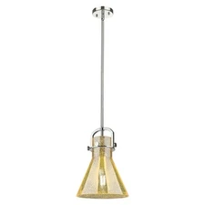 Innovations Newton Cone 1Lt 10" Stem Mini Pendant, PN/MC - 410-1SM-PN-G411-10ME