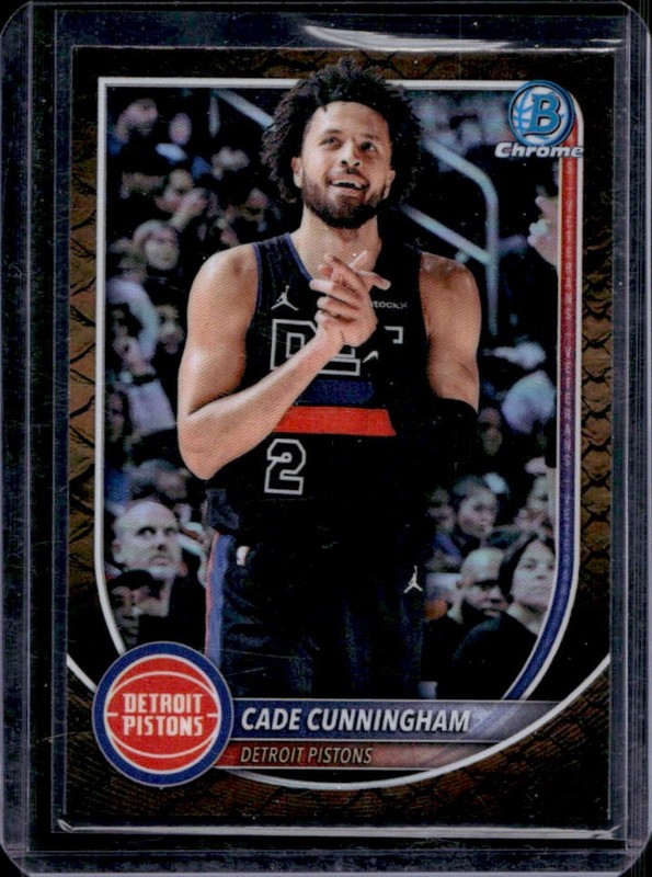 2025-26 Bowman Cade Cunningham Chrome Reptilian Refractor #BCV-74 Pistons
