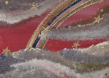 ACEO Original Hand-painted Acrylic Painting Artist Card on Canvas: RAINBOW