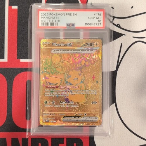 Pokémon Pikachu ex Hyper Rare Holo 179/131 SV Prismatic Evolutions PSA 10
