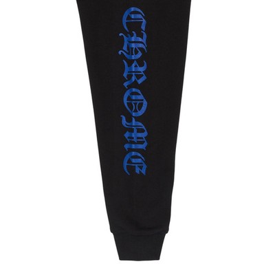 Chrome Hearts Vertical Logo Zip Up Hooded Sweatshirt Black Blue