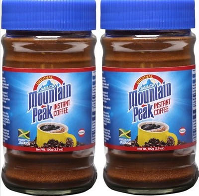 Jamaica Blue Mountain Peak Instant Coffee,  (2 Pack, 3.5 oz Jars)