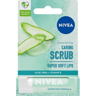NIVEA Lippenpeeling 2in1 Aloe Vera Vitamin E Lippenpflege Lippenbalsam 5g