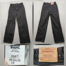 Vintage Levi's 550 Orange Tab Made in USA Black Jeans Women's 14 27x27 EUC