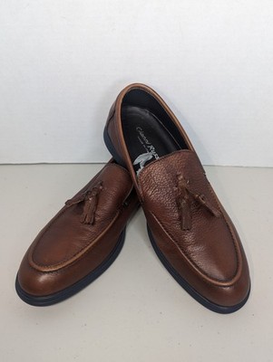 Gianni Russo Italy Men's Handmade Brown Leather Tasseled Loafers Size 11.5
