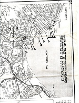 Fold out Map Monterey Bay Area California 1 Sided 11 X 17 Open Unknown Date
