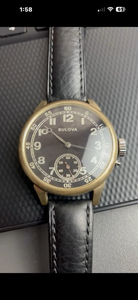 Vintage Relógio de Bolso Militar Masculino BULOVA Relógio de Pulso Colecionável Manutenção Segunda Guerra Mundial - Imagem 3 de 4