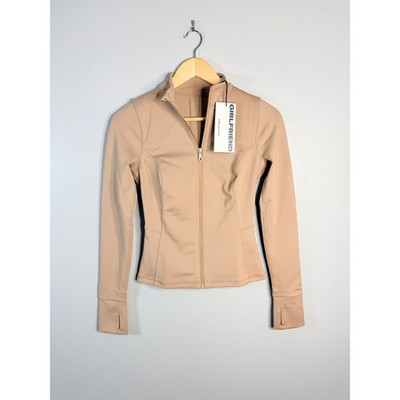 Girlfriend Collective Womens XS Tan Beige Full Zip Track Jacket NWT