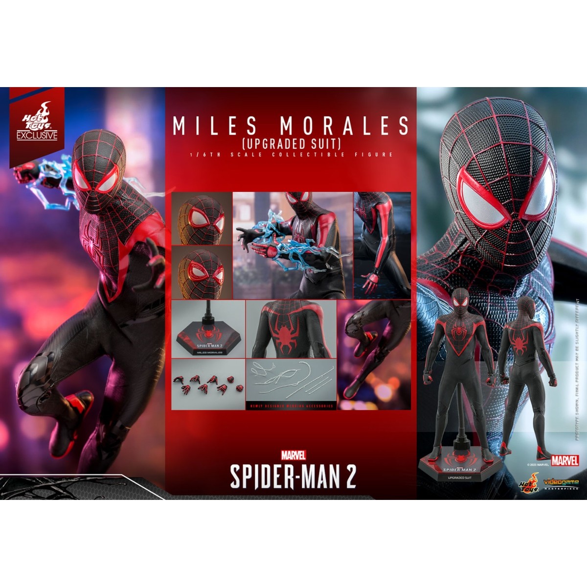 アメコミ Hot Toys Marvel Spider-Man 2 Miles Miles Morales Upgraded Suit Spider-Man 2 Fully Poseable Exclusive