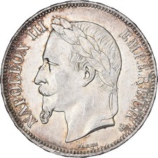 [#1117354] FRANCE, Napoléon III, 5 Francs, 1869, Strasbourg, KM #799.2, AU, Silv