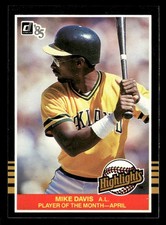 1985 Donruss Highlights #3 Mike Davis PLAYER OF THE MONTH [NM] [Base Set Card]