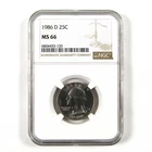 1986 D Washington Quarter MS 66 NGC Clad 25c Uncirculated SKU:I9505