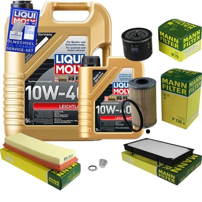 LIQUI MOLY, MANN-FILTER MANN-FILTER Inspektionspaket 6 L LIQUI MOLY 10W-40 für Opel Vivaro Combi 1.9