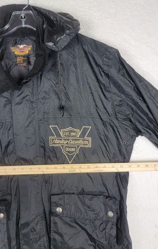 Harley Davidson Genuine Hoodie Men's Rain Jacket Size M - Picture 6 of 15